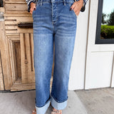 Every Bleu Super High Rise Wide Cuffed Leg Jeans