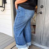 Every Bleu Super High Rise Wide Cuffed Leg Jeans- Curvy