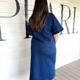 Shelbie Denim Midi Dress - Curvy