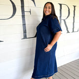 Shelbie Denim Midi Dress - Curvy