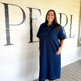 Shelbie Denim Midi Dress - Curvy