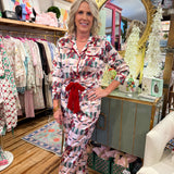 Fizz The Season Satin Ruffle Pant Set