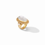Clear Crystal Flora Statement Ring