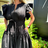 Flutterby Peplum Midi Dress