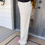Grey Dawn Straight Striped Jeans