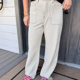 Grey Dawn Straight Striped Jeans