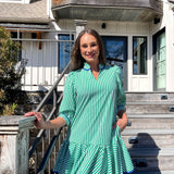 Green Lined Up Naomi Dress