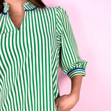 Green Lined Up Naomi Dress