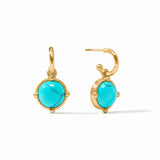 Turquoise Blue Honeybee Hoop & Charm Earring