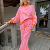 Brooklyn Pink + Orange Stripe Pant Set