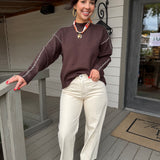 Chocolate Jessa Stitch Sweater