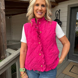 Magenta Harvest Corduroy Vest