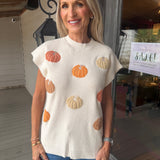 Josie Pumpkin Sleeveless Sweater