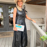 Tylor Leather Midi Tank Dress