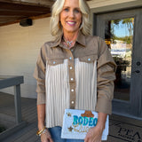 Kelly Tan Pleat Blouse
