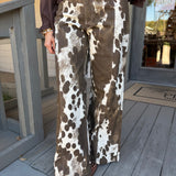Cow Print Denim Pant