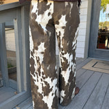 Cow Print Denim Pant