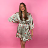 Mon Cheri Ruffled Satin Robe