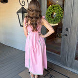Pink Tie Strap Midi