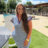 Amelia Striped Mini Dress - Curvy