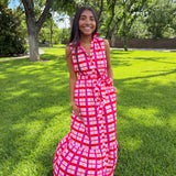 Darvy Checker Collared Maxi