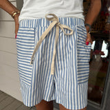 Blue Striped Shorts