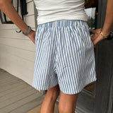 Blue Striped Shorts