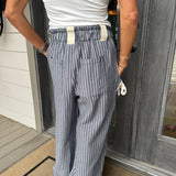 Bow Detail Textured Pants
