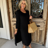 Soft Landing Black Sleeveless Dress
