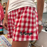 Merry Pom Pom Gingham Shorts