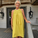 Yellow Halter Neck Mini Dress
