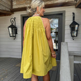 Yellow Halter Neck Mini Dress