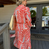 Orange Printed Maxi Dress