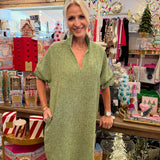 Green Betsy Collar Tweed Dress