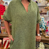 Green Betsy Collar Tweed Dress