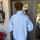 Laurel Blue Pleated Blouse