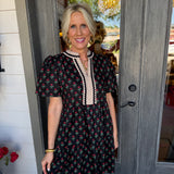 Debbie Black Block Print Mini