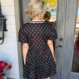Debbie Black Block Print Mini