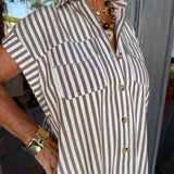 Dove Striped Button Down Mini