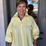 Laurel Yellow Pleated Blouse