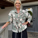 Light Weight Olive Printed Jacket
