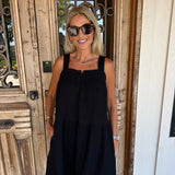 Everly Black Square Neckline Mini Dress