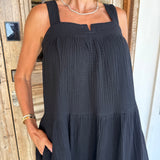 Everly Black Square Neckline Mini Dress