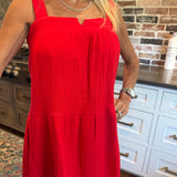 Everly Red Square Neck Mini Dress