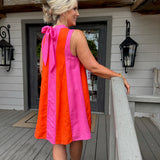 Pink and Orange Stripe Dress