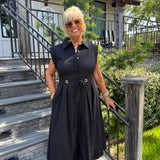 Sally Black Midi Dress