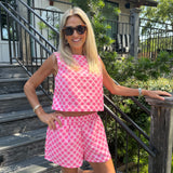 Heidi Pink Polka Dot Short Set
