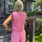 Heidi Pink Polka Dot Short Set