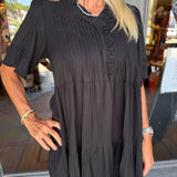 Henley Black Mini Dress