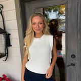 Pam Off White Crewneck Vest